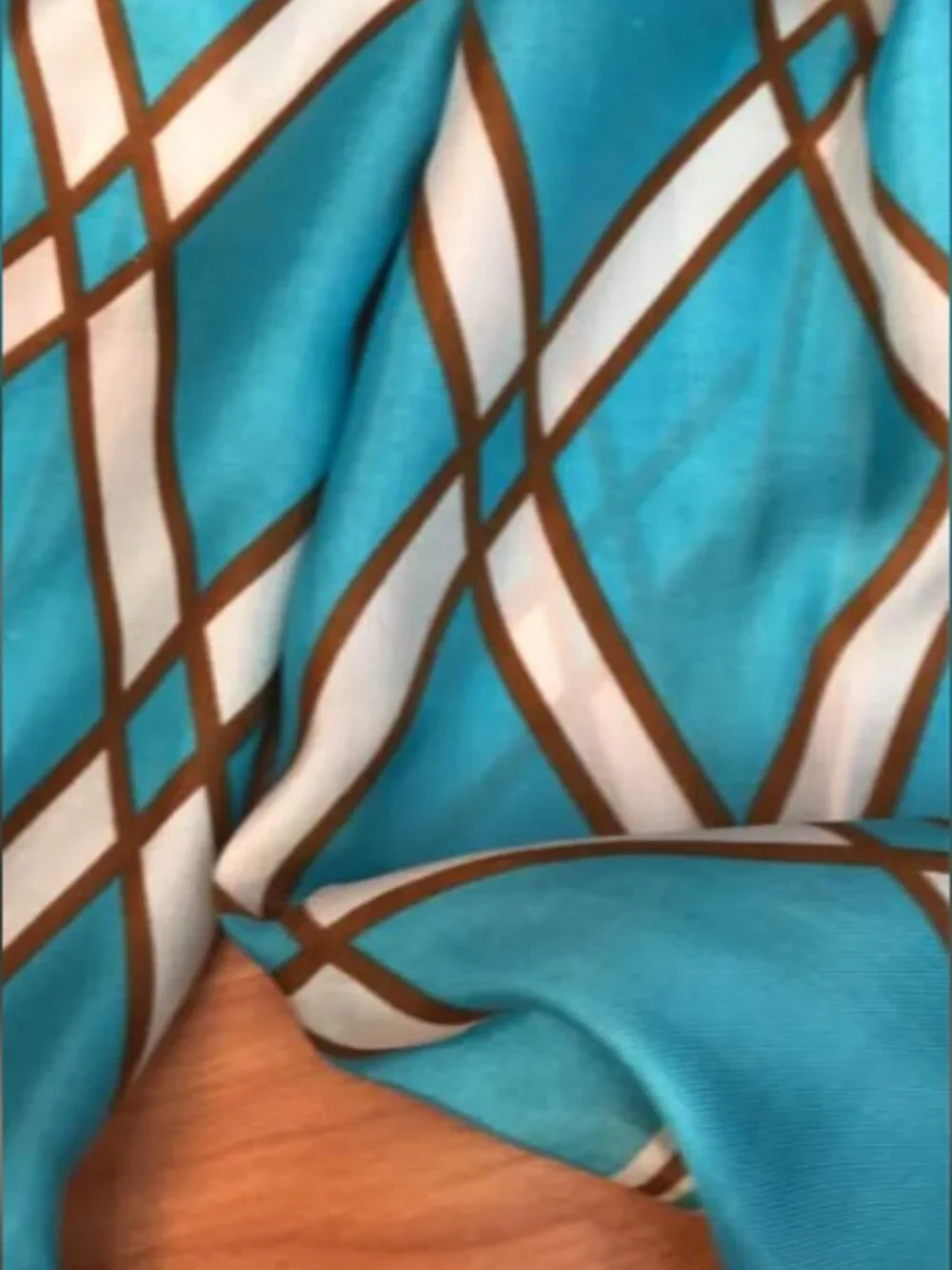 Vintage Sally Gee Scarf Teal Brown